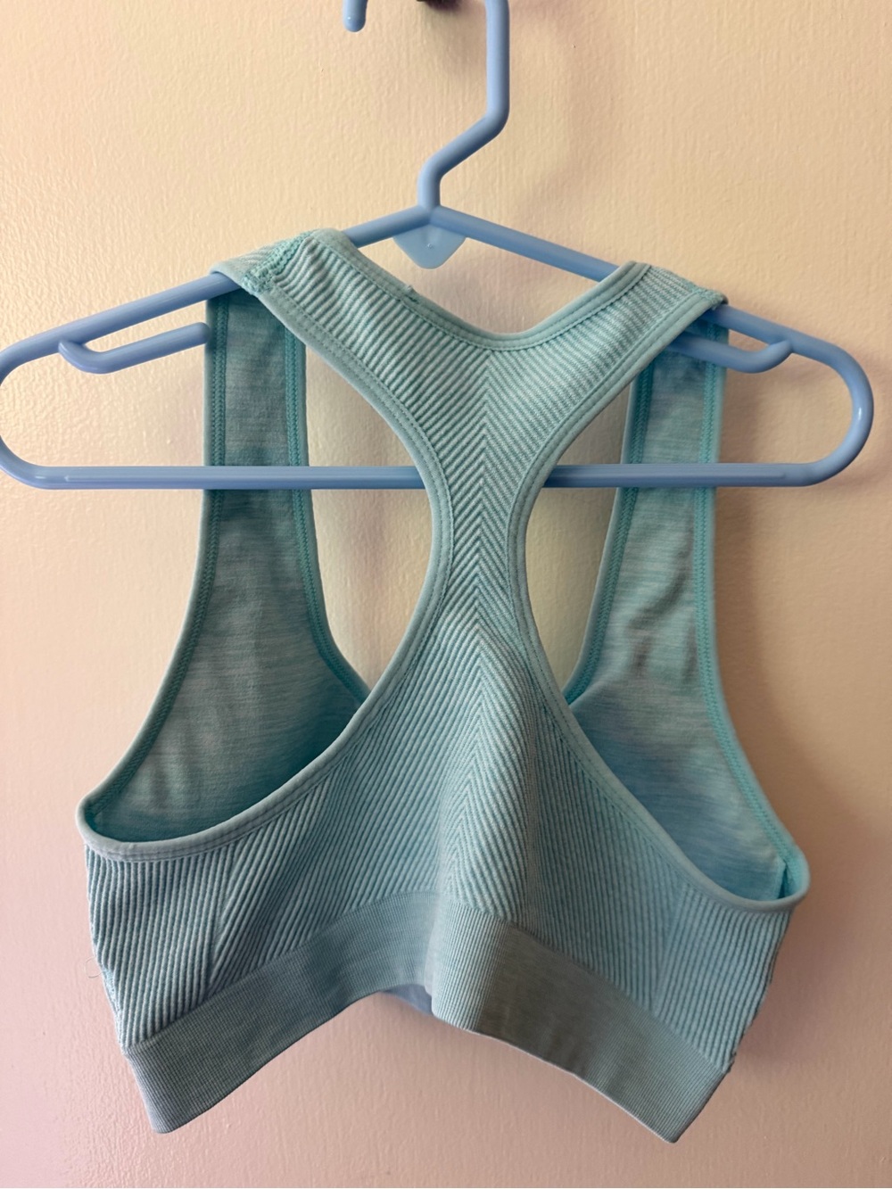 Ryka Light Blue Ribbed Racerback Sports Bra - Picture 3 of 4
